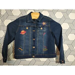 Wonder Nation Girls Denim Stretch Celestial Jacket Size 14/16